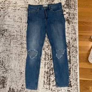 Free People High-Rise Skinny Jean with Busted Knees